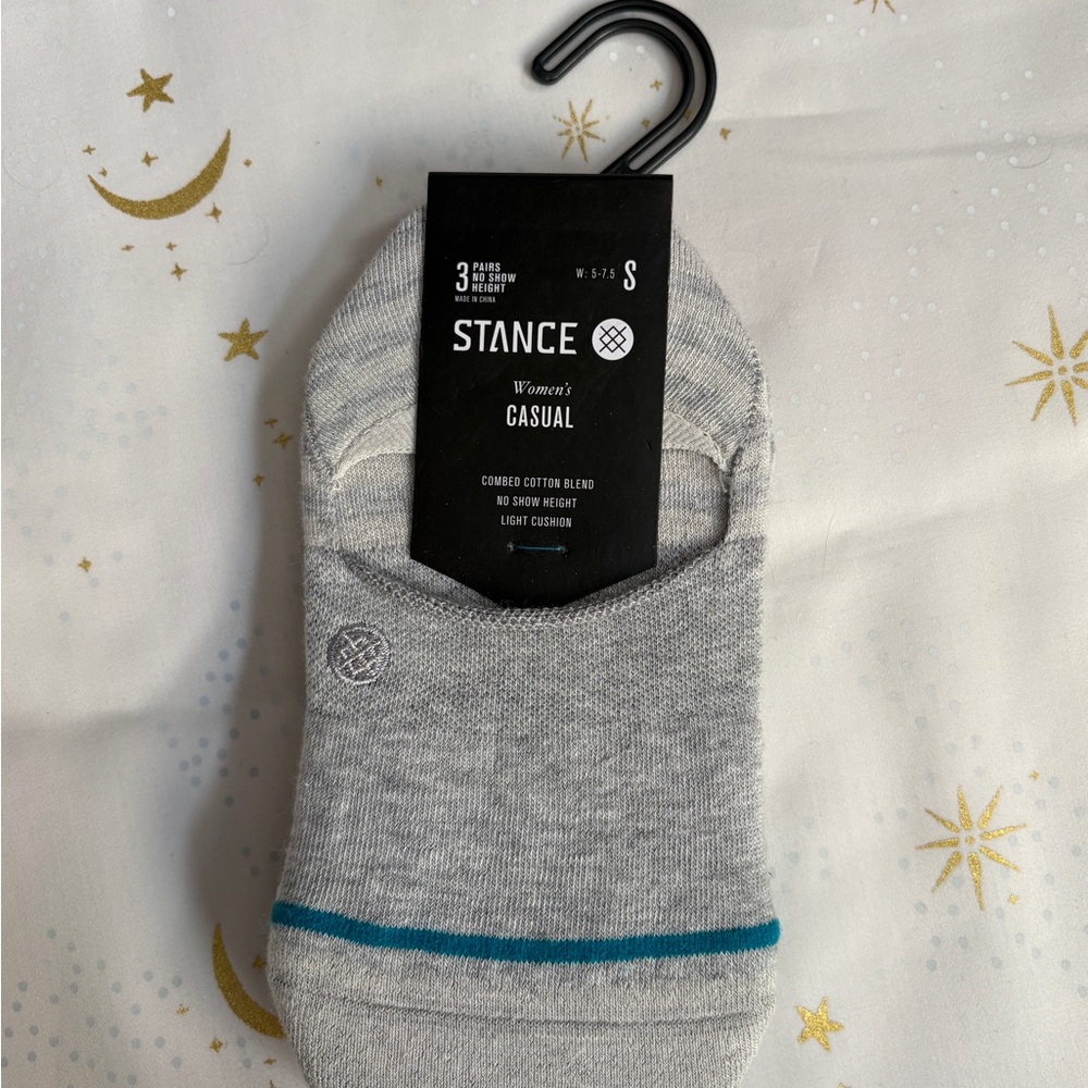 3 Pack Stance No-Show Men's Casual Gray and Blue Socks